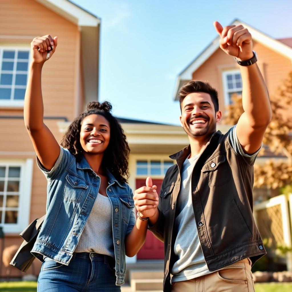 Couple with new house keys